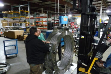 Large flanged expansion joint with tie rods 36" diameter