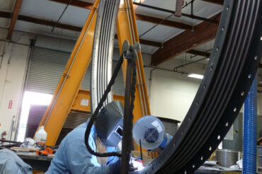 Welding large 104" stainless steel expansion joint